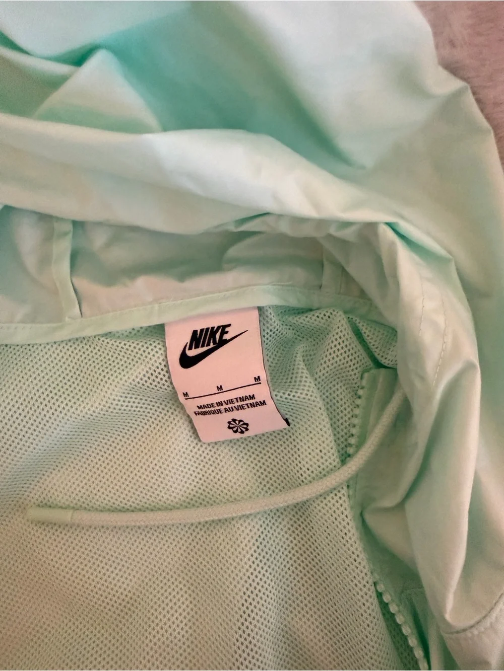 Nike Mint Green Hooded Windbreaker Jacket